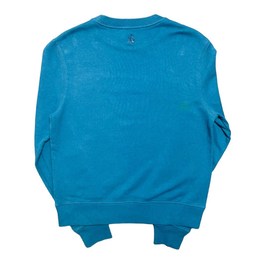 Lanvin Logo Embroidered Crewneck Sweatshirt Teal Red Pre-Owned