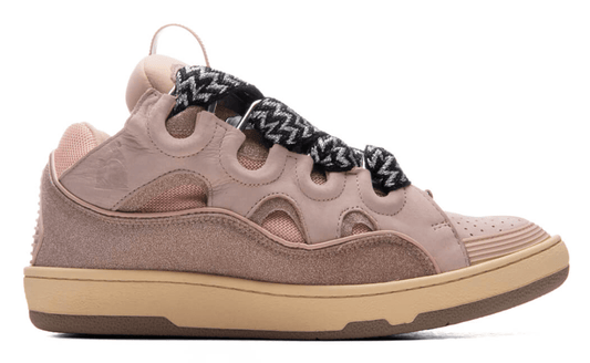 Lanvin Leather Curb Sneaker Glitter Pink