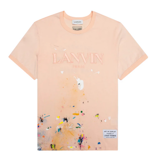 Lanvin x Gallery Dept. Paint Splatter Logo Short Sleeve Tee Shirt Pink