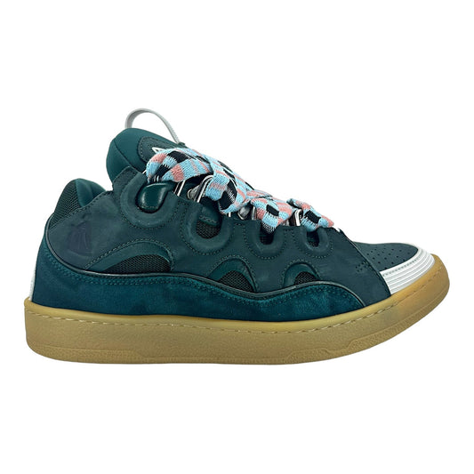 Lanvin Leather Curb Sneaker Forest Green Pre-Owned