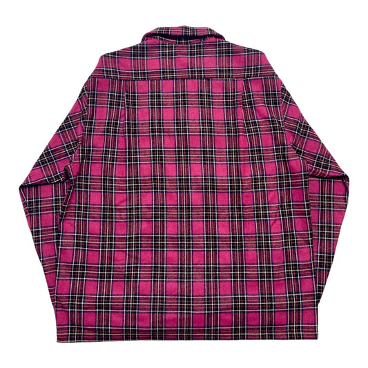 Kapital Plaid Flannel Button Up Shirt Pink