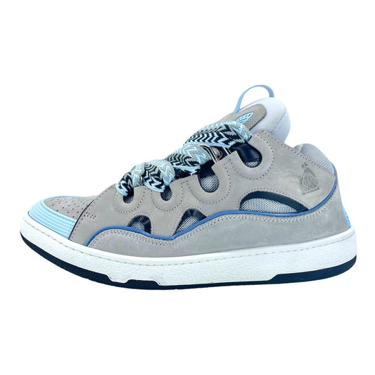 Lanvin Leather Curb Sneaker Light Grey Pre-Owned