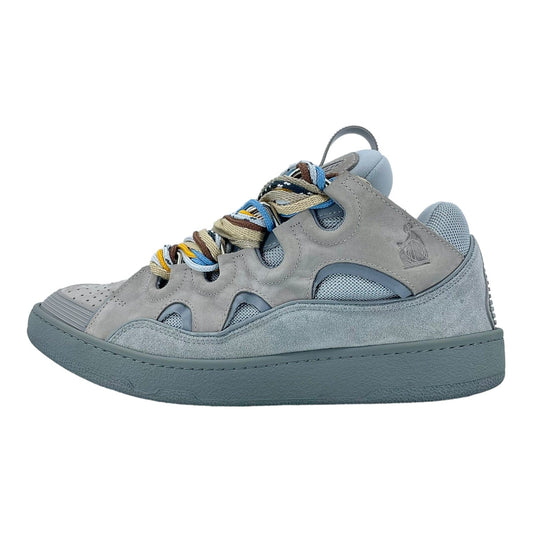 Lanvin Leather Curb Sneaker Grey Multi Pre-Owned
