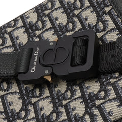 Dior Oblique Beige Black Saddle Bag