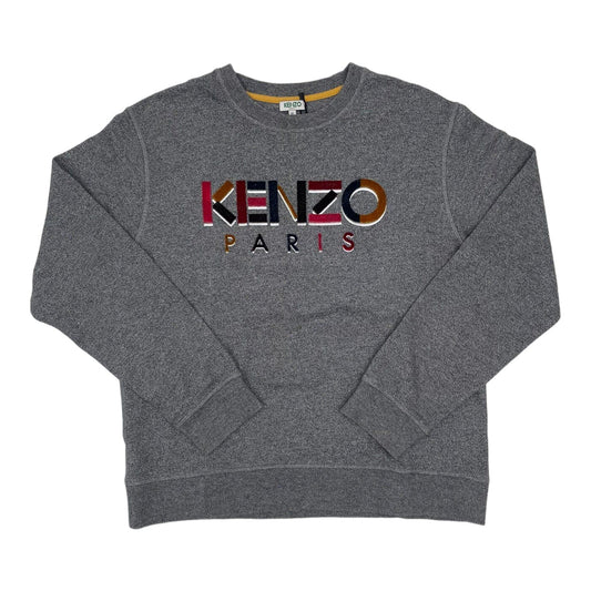 Kenzo Embroidered Logo Crewneck Sweatshirt Grey Pre-Owned