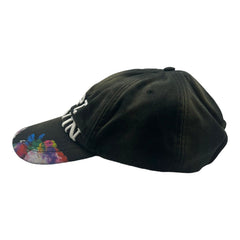 Lanvin x Gallery Deptartment Paint Splatter Strapback Hat Black Pre-Owned