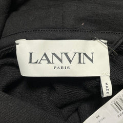 Lanvin Logo Printed Drawstring Hooded Sweatshirt Black