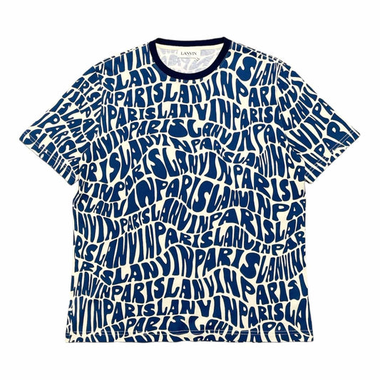 Lanvin All Over Print Short Sleeve Tee Shirt Blue Pre-Owned