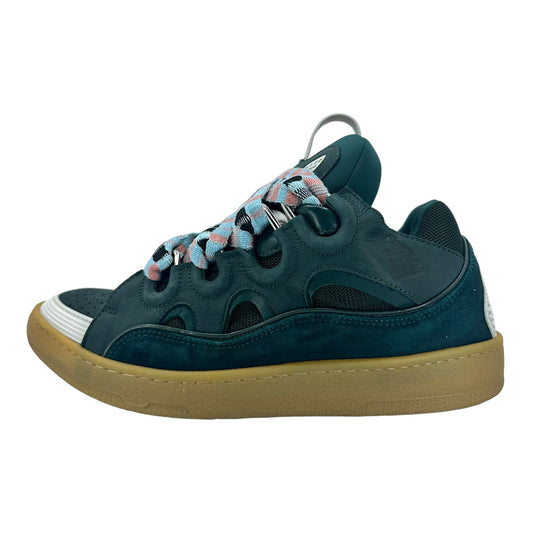 Lanvin Leather Curb Sneaker Forest Green Pre-Owned