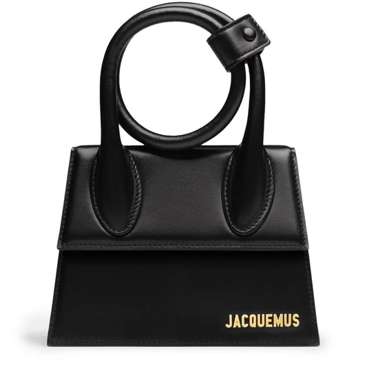 Jacquemus Le Chiquito Noeud Coiled Leather Black Handbag
